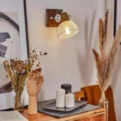 Lampes Industrielles-hofstein Applique murale Orny Brun, Blanc, 1 lumière