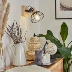 Lampes Industrielles-hofstein Applique murale Orny Écru, Noir, 1 lumière