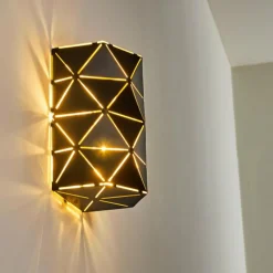 Lampes Dorées-hofstein Applique murale Osby Or, Noir, 2 lumières