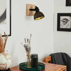 Lampes Dorées-hofstein Applique murale Osina Brun, Noir, 1 lumière