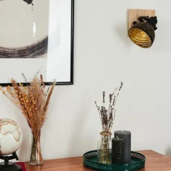 Lampes Dorées-hofstein Applique murale Osina Brun, Noir, 1 lumière