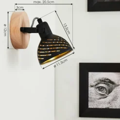 Lampes Dorées-hofstein Applique murale Osina Écru, Noir, 1 lumière