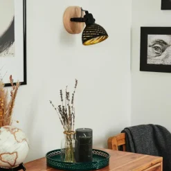 Lampes Dorées-hofstein Applique murale Osina Écru, Noir, 1 lumière