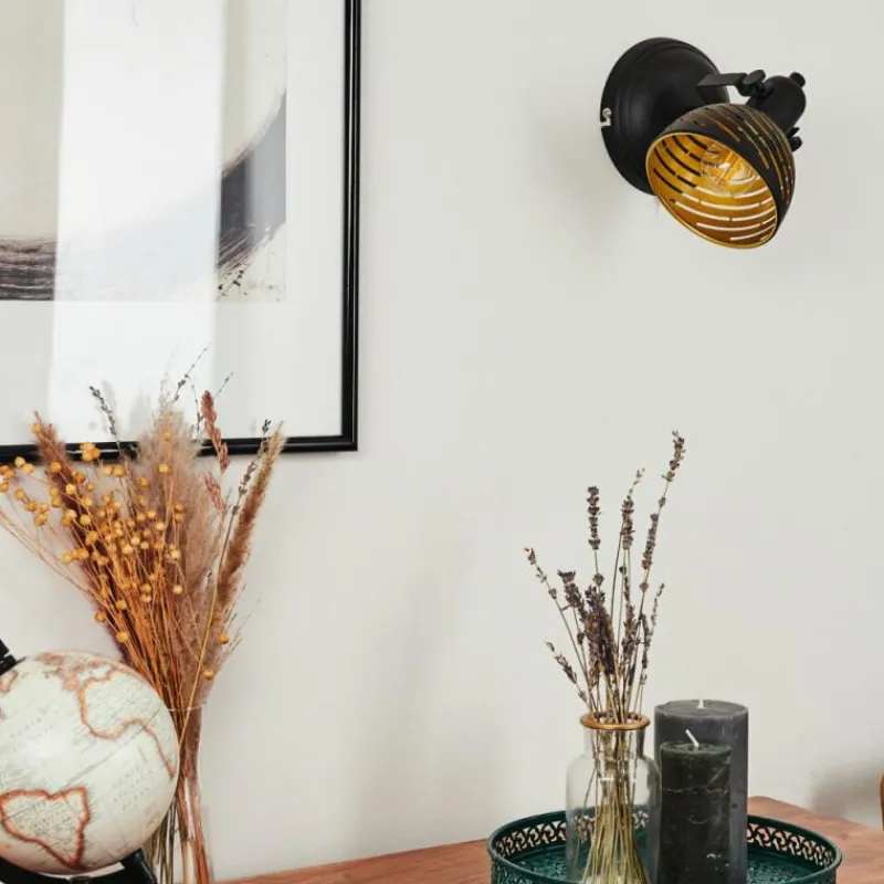 Lampes Dorées-hofstein Applique murale Osina Noir, 1 lumière