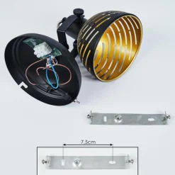 Lampes Dorées-hofstein Applique murale Osina Noir, 1 lumière