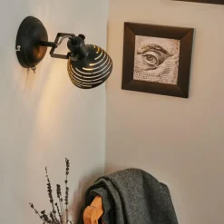 Lampes Dorées-hofstein Applique murale Osina Noir, 1 lumière