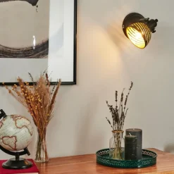 Lampes Dorées-hofstein Applique murale Osina Noir, 1 lumière