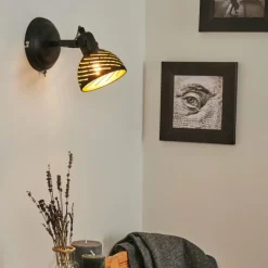 Lampes Dorées-hofstein Applique murale Osina Noir, 1 lumière