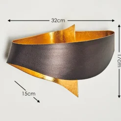 Lampe Turque-hofstein Applique murale Padua Brun doré, 2 lumières