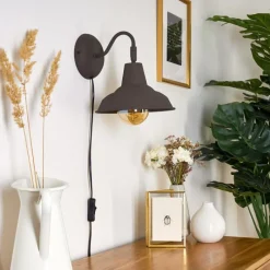 Lampes Vintages & Rétros-hofstein Applique murale Palaina Brun, 1 lumière