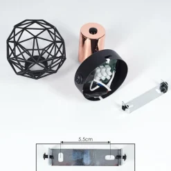 Lampes Vintages & Rétros-hofstein Applique murale Palmira Cuivre, Noir, 1 lumière