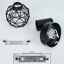 hofstein Applique murale Palmira Noir, 1 lumière