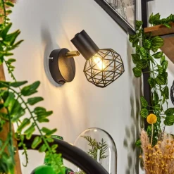 Lampes Dorées-hofstein Applique murale Palmira Or, Noir, 1 lumière