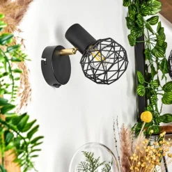 Lampes Dorées-hofstein Applique murale Palmira Or, Noir, 1 lumière