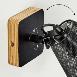 Lampes Vintages & Rétros-hofstein Applique murale Panaguá Bois foncé, Noir, 1 lumière