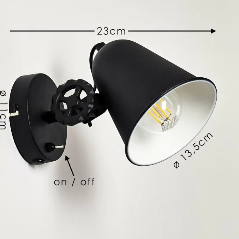 hofstein Applique murale Pany Noir, 1 lumière* Appliques