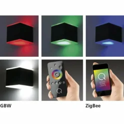 Paul Neuhaus Q-Serie Applique murale Paul Neuhaus Q-AMIN LED Anthracite, 1 lumière, Télécommandes, Changeur de couleurs