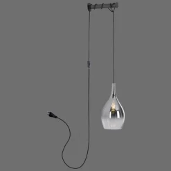 Suspension Verre Fumé-Luminaires Paul Neuhaus Applique murale Paul Neuhaus PILUA Noir, 1 lumière