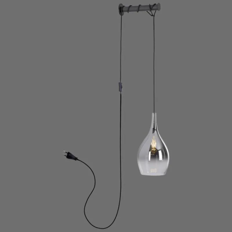 Suspension Verre Fumé-Luminaires Paul Neuhaus Applique murale Paul Neuhaus PILUA Noir, 1 lumière