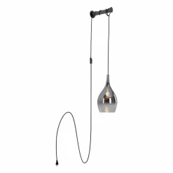 Suspension Verre Fumé-Luminaires Paul Neuhaus Applique murale Paul Neuhaus PILUA Noir, 1 lumière