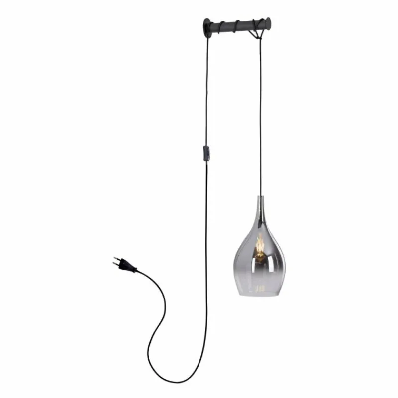 Suspension Verre Fumé-Luminaires Paul Neuhaus Applique murale Paul Neuhaus PILUA Noir, 1 lumière