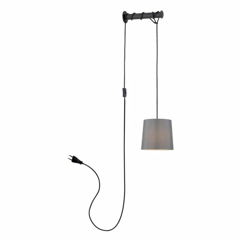 Lampes En Tissu-Luminaires Paul Neuhaus Applique murale Paul Neuhaus PILUA Noir, 1 lumière
