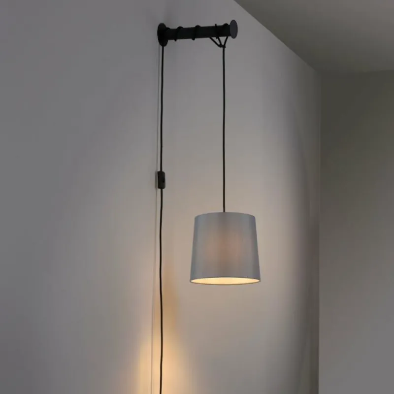 Lampes En Tissu-Luminaires Paul Neuhaus Applique murale Paul Neuhaus PILUA Noir, 1 lumière