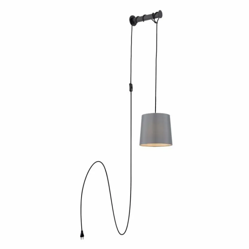 Lampes En Tissu-Luminaires Paul Neuhaus Applique murale Paul Neuhaus PILUA Noir, 1 lumière