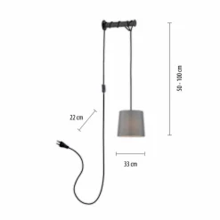 Lampes En Tissu-Luminaires Paul Neuhaus Applique murale Paul Neuhaus PILUA Noir, 1 lumière