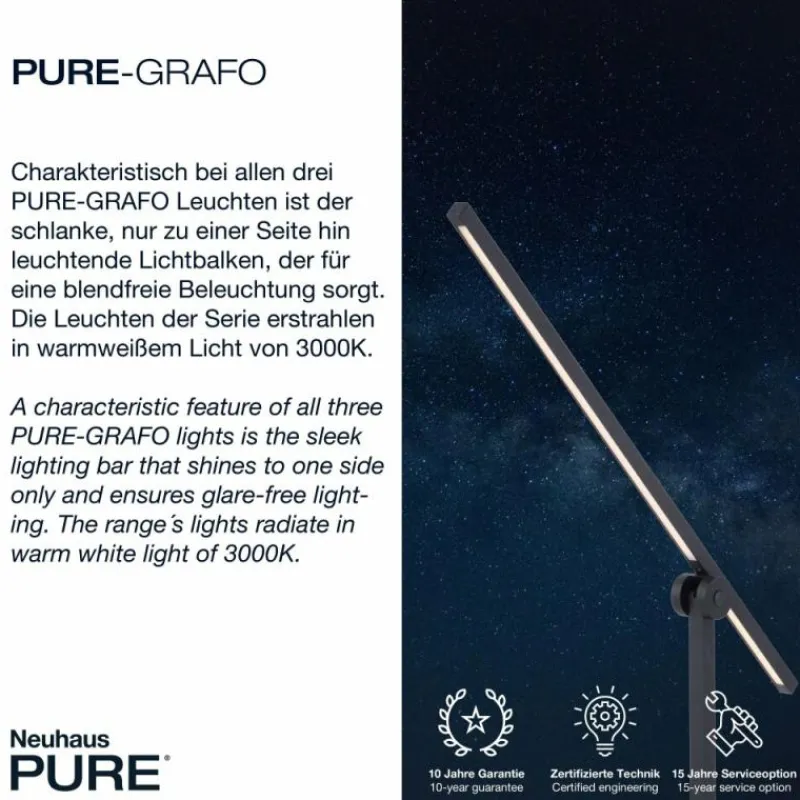 Luminaires Paul Neuhaus Applique murale Paul Neuhaus PURE-GRAFO LED Noir, 1 lumière* Éclairage Led