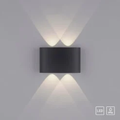 Luminaires Paul Neuhaus Applique murale Paul Neuhaus CARLO LED Anthracite, 4 lumières