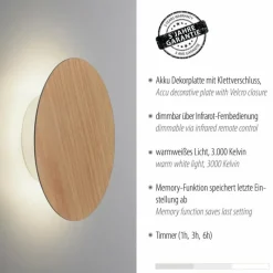 Lampes En Bois-Luminaires Paul Neuhaus Applique murale Paul Neuhaus AKKU PUNTUA LED Blanc, 1 lumière, Télécommandes