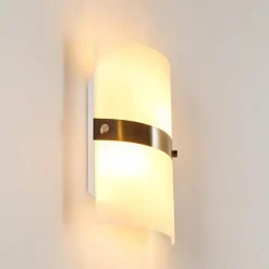 hofstein Applique murale Paul Neuhaus SQUARE Acier inoxydable, Blanc, 2 lumières