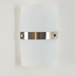 hofstein Applique murale Paul Neuhaus SQUARE Acier inoxydable, Blanc, 2 lumières