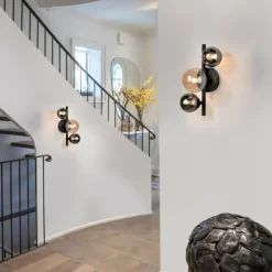 Suspension Verre Fumé-Luminaires Paul Neuhaus Applique murale Paul-Neuhaus POPSICLE LED Noir, 3 lumières