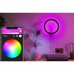 Luminaires Philips Applique murale Philips Hue Ambiance White & Color Sana LED Noir, 1 lumière, Changeur de couleurs
