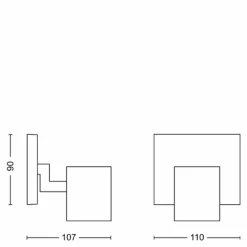 Luminaires Philips Applique murale Philips myLiving Runner Noir, 1 lumière* Spots Et Projecteurs