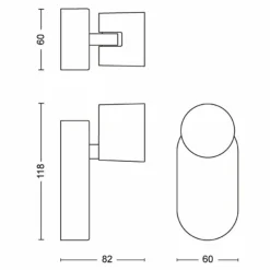 Luminaires Philips Applique murale Philips Star LED Noir, 1 lumière* Éclairage Led