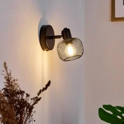 hofstein Applique murale Pipisu Noir, 1 lumière