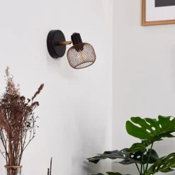 Lampes Dorées-hofstein Applique murale Pipisu Or, Laiton, Noir, 1 lumière