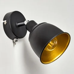 Lampes Dorées-hofstein Applique murale Pistrino Chrome, Noir, 1 lumière