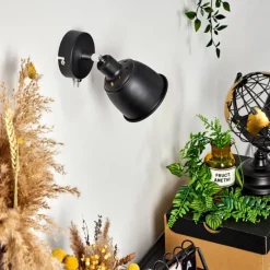 Lampes Dorées-hofstein Applique murale Pistrino Chrome, Noir, 1 lumière