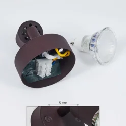 Lampes Vintages & Rétros-hofstein Applique murale Planes LED Rouille, 1 lumière