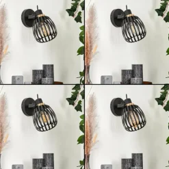 hofstein Applique murale Pocho Laiton, Noir, 1 lumière* Spots Et Projecteurs