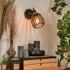 hofstein Applique murale Pocho Laiton, Noir, 1 lumière* Spots Et Projecteurs