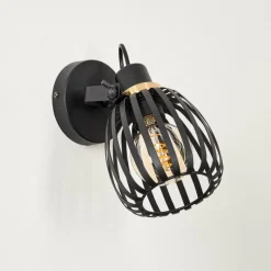 hofstein Applique murale Pocho Laiton, Noir, 1 lumière* Spots Et Projecteurs