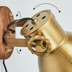 Lampes Industrielles-hofstein Applique murale Porcia Bois foncé, 1 lumière