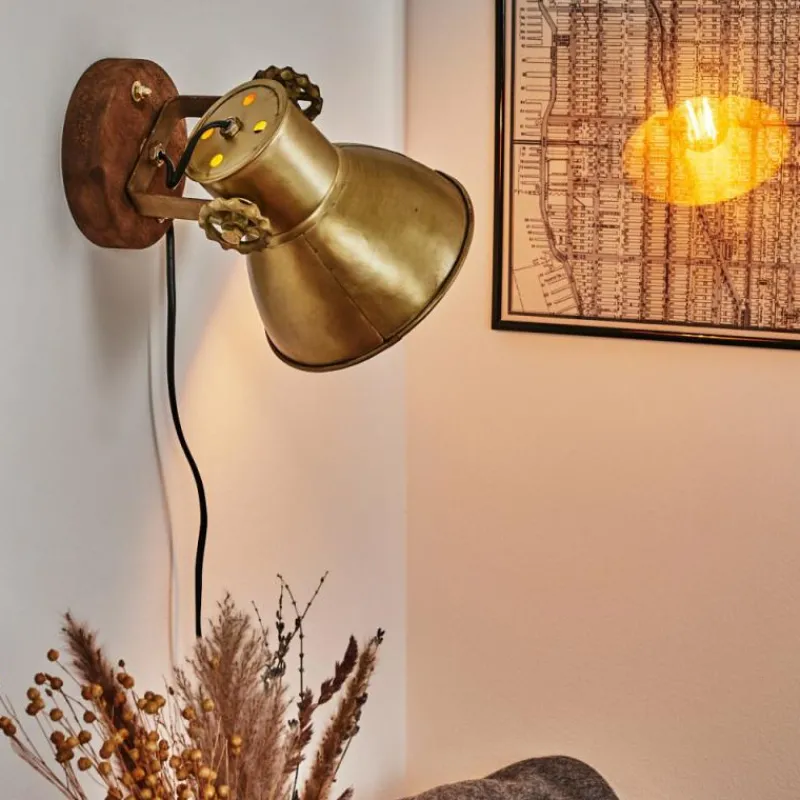 Lampes Industrielles-hofstein Applique murale Porcia Bois foncé, 1 lumière