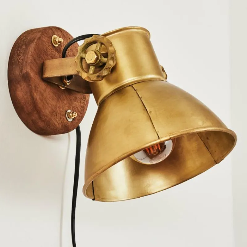 Lampes Industrielles-hofstein Applique murale Porcia Bois foncé, 1 lumière