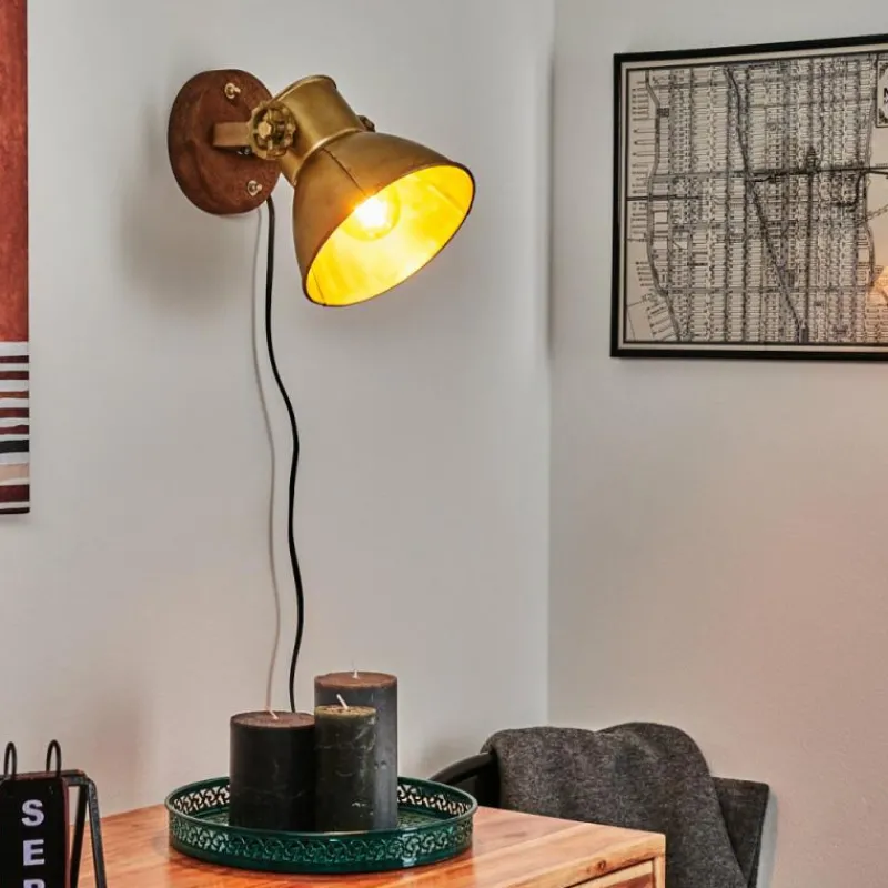 Lampes Industrielles-hofstein Applique murale Porcia Bois foncé, 1 lumière